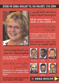 Valgflyer for Ebba Bigler (EU-parlamentsvalget 2004)