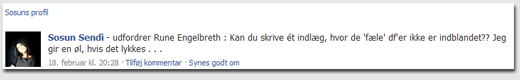 Sosun Sendis Facebook-status